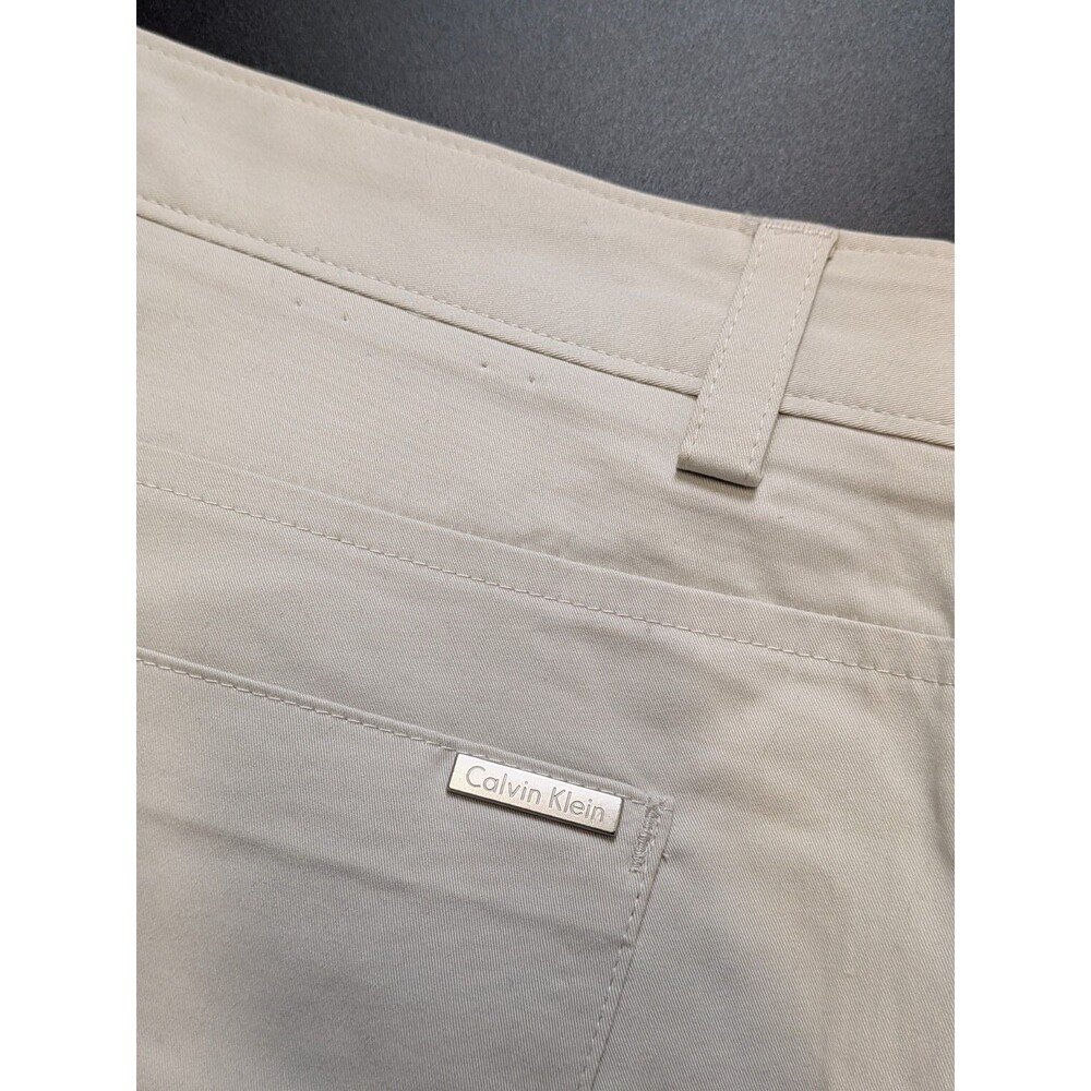 Calvin Klein Slim Fit Tech Chino Pants Men's 34/32 Light Bone Beige - Picture 4 of 12